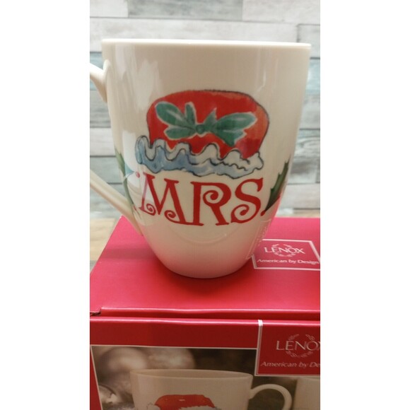 NEW Mr & Mrs Claus Coffee Mug Set Of 2 Lenox Home For The Holidays Christmas - Picture 2 of 8
